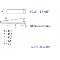 FCW-17-ART,Uchwyty przewodów wstążkowych 17mm plastikowe samoprzylepne,100szt